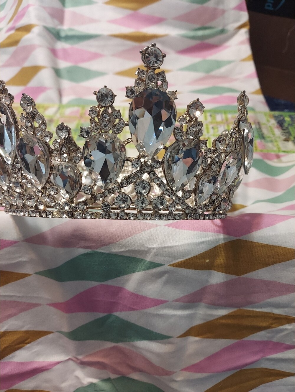 Crystal Teardrop Bridal Tiara - Clear Rhinestone Crown